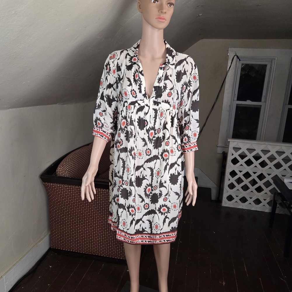 ba&sh Multicolor‎ Floral Knee Length Dress Size M Boho 3/4 Sleeve